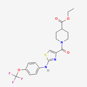 Ethyl 1-(2-((4-(trifluoromethoxy)phenyl)amino)thiazole-4-carbonyl)piperidine-4-carboxylate