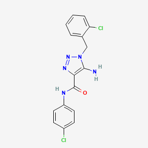 molecular formula C16H13Cl2N5O B2694899 5-amino-1-(2-chlorobenzyl)-N-(4-chlorophenyl)-1H-1,2,3-triazole-4-carboxamide CAS No. 899737-01-0