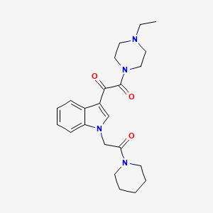 molecular formula C23H30N4O3 B2694908 1-(4-ethylpiperazin-1-yl)-2-{1-[2-oxo-2-(piperidin-1-yl)ethyl]-1H-indol-3-yl}ethane-1,2-dione CAS No. 872860-80-5