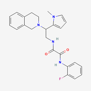 molecular formula C24H25FN4O2 B2694915 N'-(2-fluorophenyl)-N-[2-(1-methyl-1H-pyrrol-2-yl)-2-(1,2,3,4-tetrahydroisoquinolin-2-yl)ethyl]ethanediamide CAS No. 1049423-73-5