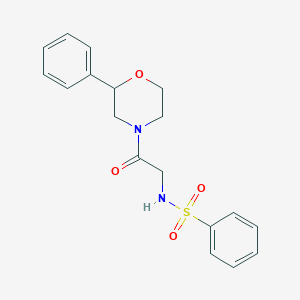 molecular formula C18H20N2O4S B2694922 N-[2-oxo-2-(2-phenylmorpholin-4-yl)ethyl]benzenesulfonamide CAS No. 954038-80-3