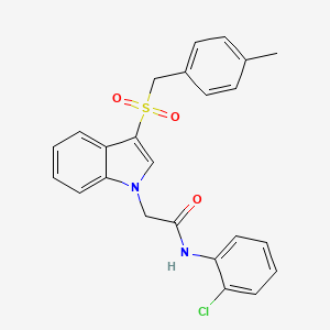 molecular formula C24H21ClN2O3S B2694932 N-(2-chlorophenyl)-2-{3-[(4-methylphenyl)methanesulfonyl]-1H-indol-1-yl}acetamide CAS No. 878063-15-1