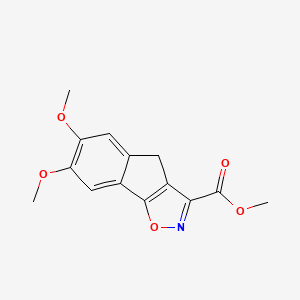 molecular formula C14H13NO5 B2694937 methyl 6,7-dimethoxy-4H-indeno[2,1-d][1,2]oxazole-3-carboxylate CAS No. 2109968-97-8
