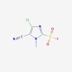 molecular formula C5H3ClFN3O2S B2694942 4-氯-5-氰基-1-甲基咪唑-2-磺酰氟 CAS No. 2287310-21-6