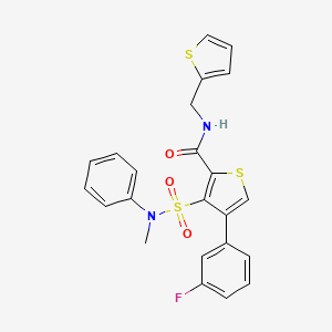 molecular formula C23H19FN2O3S3 B2694944 4-(3-fluorophenyl)-3-{[methyl(phenyl)amino]sulfonyl}-N-(2-thienylmethyl)thiophene-2-carboxamide CAS No. 1105250-27-8