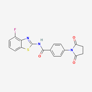 molecular formula C18H12FN3O3S B2694953 4-(2,5-dioxopyrrolidin-1-yl)-N-(4-fluorobenzo[d]thiazol-2-yl)benzamide CAS No. 897618-18-7