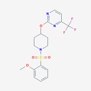 molecular formula C17H18F3N3O4S B2694954 2-[1-(2-Methoxyphenyl)sulfonylpiperidin-4-yl]oxy-4-(trifluoromethyl)pyrimidine CAS No. 2380079-46-7