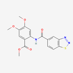 molecular formula C17H15N3O5S B2694958 METHYL 2-(1,2,3-BENZOTHIADIAZOLE-5-AMIDO)-4,5-DIMETHOXYBENZOATE CAS No. 941943-97-1