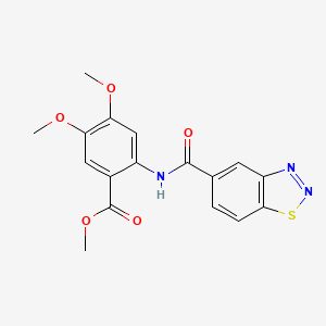 molecular formula C17H15N3O5S B2694958 甲酸 2-(苯并[d][1,2,3]噻二唑-5-基)酰胺-4,5-二甲氧基苯甲酸酯 CAS No. 941943-97-1
