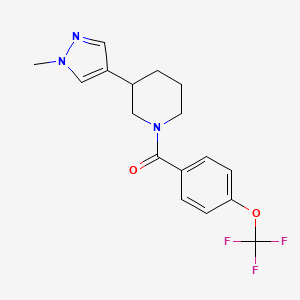 molecular formula C17H18F3N3O2 B2694962 [3-(1-Methylpyrazol-4-yl)piperidin-1-yl]-[4-(trifluoromethoxy)phenyl]methanone CAS No. 2320571-92-2