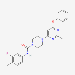 molecular formula C23H24FN5O2 B2694964 N-(3-fluoro-4-methylphenyl)-4-(2-methyl-6-phenoxypyrimidin-4-yl)piperazine-1-carboxamide CAS No. 1021119-37-8
