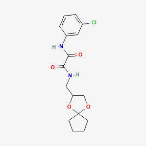 molecular formula C16H19ClN2O4 B2694980 N1-(1,4-dioxaspiro[4.4]nonan-2-ylmethyl)-N2-(3-chlorophenyl)oxalamide CAS No. 899982-33-3