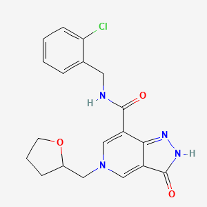 N-(2-chlorobenzyl)-3-oxo-5-((tetrahydrofuran-2-yl)methyl)-3,5-dihydro-2H-pyrazolo[4,3-c]pyridine-7-carboxamide