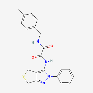molecular formula C21H20N4O2S B2695003 N'-[(4-METHYLPHENYL)METHYL]-N-{2-PHENYL-2H,4H,6H-THIENO[3,4-C]PYRAZOL-3-YL}ETHANEDIAMIDE CAS No. 946331-95-9