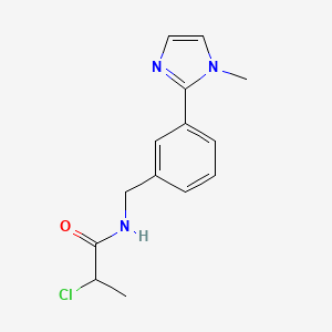 2-Chloro-N-[[3-(1-methylimidazol-2-yl)phenyl]methyl]propanamide