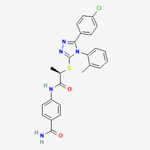4-[[(2R)-2-[[5-(4-Chlorophenyl)-4-(2-methylphenyl)-1,2,4-triazol-3-yl]sulfanyl]propanoyl]amino]benzamide