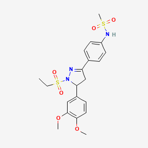 N-(4-(5-(3,4-dimethoxyphenyl)-1-(ethylsulfonyl)-4,5-dihydro-1H-pyrazol-3-yl)phenyl)methanesulfonamide