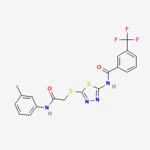 N-(5-((2-oxo-2-(m-tolylamino)ethyl)thio)-1,3,4-thiadiazol-2-yl)-3-(trifluoromethyl)benzamide