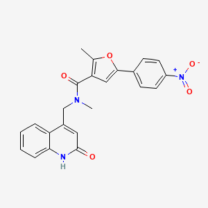 N-[(2-hydroxyquinolin-4-yl)methyl]-N,2-dimethyl-5-(4-nitrophenyl)furan-3-carboxamide