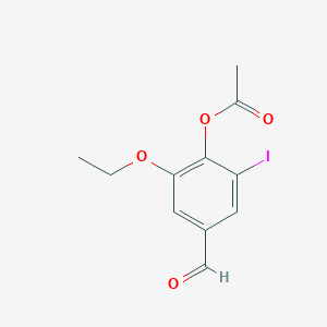 molecular formula C11H11IO4 B2695024 2-Ethoxy-4-formyl-6-iodophenyl acetate CAS No. 634171-98-5