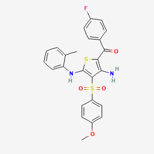 (3-Amino-4-((4-methoxyphenyl)sulfonyl)-5-(o-tolylamino)thiophen-2-yl)(4-fluorophenyl)methanone