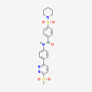 N-(4-(6-(methylsulfonyl)pyridazin-3-yl)phenyl)-4-(piperidin-1-ylsulfonyl)benzamide