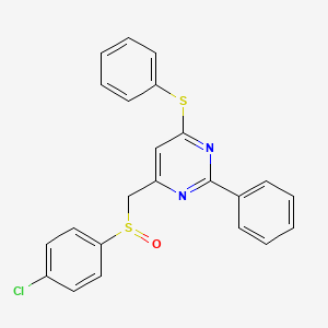 4-Chlorophenyl [2-phenyl-6-(phenylsulfanyl)-4-pyrimidinyl]methyl sulfoxide