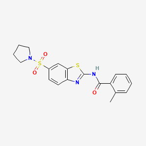 2-methyl-N-(6-(pyrrolidin-1-ylsulfonyl)benzo[d]thiazol-2-yl)benzamide