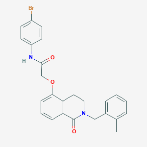 molecular formula C25H23BrN2O3 B2695044 N-(4-bromophenyl)-2-({2-[(2-methylphenyl)methyl]-1-oxo-1,2,3,4-tetrahydroisoquinolin-5-yl}oxy)acetamide CAS No. 850908-68-8