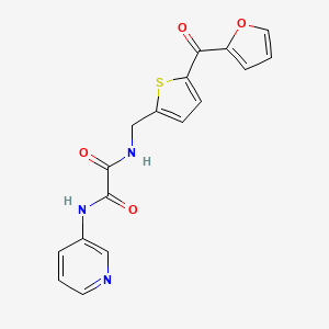 molecular formula C17H13N3O4S B2695051 N1-((5-(furan-2-carbonyl)thiophen-2-yl)methyl)-N2-(pyridin-3-yl)oxalamide CAS No. 1798022-36-2