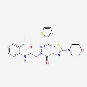 molecular formula C23H23N5O3S2 B2695054 N-(2-ethylphenyl)-2-(2-morpholino-4-oxo-7-(thiophen-2-yl)thiazolo[4,5-d]pyridazin-5(4H)-yl)acetamide CAS No. 1021020-30-3
