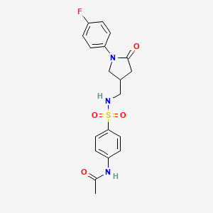 N-(4-(N-((1-(4-fluorophenyl)-5-oxopyrrolidin-3-yl)methyl)sulfamoyl)phenyl)acetamide