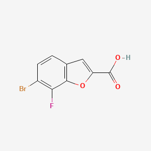 molecular formula C9H4BrFO3 B2695067 6-Bromo-7-fluorobenzofuran-2-carboxylic acid CAS No. 1823358-68-4