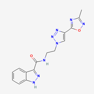 N-(2-(4-(3-methyl-1,2,4-oxadiazol-5-yl)-1H-1,2,3-triazol-1-yl)ethyl)-1H-indazole-3-carboxamide