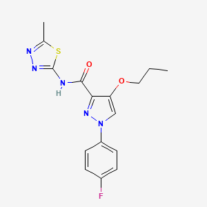 1-(4-fluorophenyl)-N-(5-methyl-1,3,4-thiadiazol-2-yl)-4-propoxy-1H-pyrazole-3-carboxamide