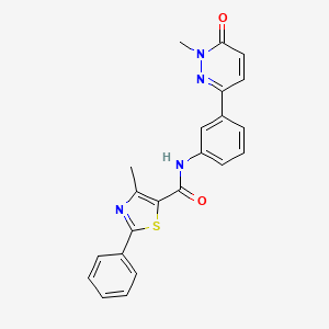 molecular formula C22H18N4O2S B2695092 4-methyl-N-(3-(1-methyl-6-oxo-1,6-dihydropyridazin-3-yl)phenyl)-2-phenylthiazole-5-carboxamide CAS No. 941979-68-6