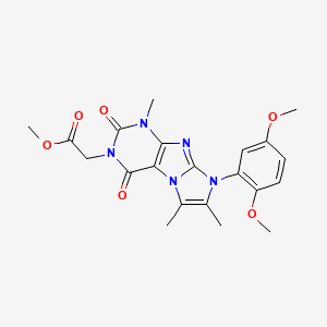 B2695107 methyl 2-(8-(2,5-dimethoxyphenyl)-1,6,7-trimethyl-2,4-dioxo-1H-imidazo[2,1-f]purin-3(2H,4H,8H)-yl)acetate CAS No. 886894-43-5