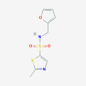 molecular formula C9H10N2O3S2 B2695146 N-(furan-2-ylmethyl)-2-methylthiazole-5-sulfonamide CAS No. 2034459-27-1