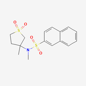 molecular formula C16H19NO4S2 B2695161 N-methyl-N-(3-methyl-1,1-dioxo-1lambda6-thiolan-3-yl)naphthalene-2-sulfonamide CAS No. 874594-54-4