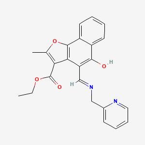molecular formula C23H20N2O4 B2695166 ethyl (4Z)-2-methyl-5-oxo-4-({[(pyridin-2-yl)methyl]amino}methylidene)-4H,5H-naphtho[1,2-b]furan-3-carboxylate CAS No. 1164461-93-1