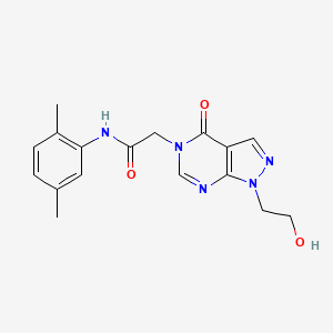 molecular formula C17H19N5O3 B2695191 N-(2,5-dimethylphenyl)-2-[1-(2-hydroxyethyl)-4-oxo-1H,4H,5H-pyrazolo[3,4-d]pyrimidin-5-yl]acetamide CAS No. 900011-30-5