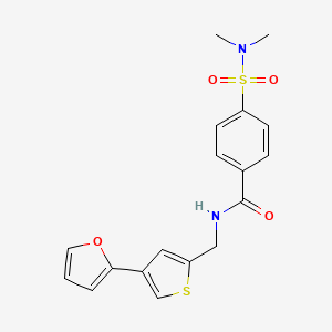 molecular formula C18H18N2O4S2 B2695207 4-(dimethylsulfamoyl)-N-{[4-(furan-2-yl)thiophen-2-yl]methyl}benzamide CAS No. 2379995-02-3