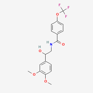molecular formula C18H18F3NO5 B2695239 N-[2-(3,4-dimethoxyphenyl)-2-hydroxyethyl]-4-(trifluoromethoxy)benzamide CAS No. 1797762-20-9