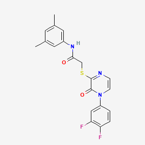 molecular formula C20H17F2N3O2S B2695243 2-{[4-(3,4-difluorophenyl)-3-oxo-3,4-dihydropyrazin-2-yl]sulfanyl}-N-(3,5-dimethylphenyl)acetamide CAS No. 900008-03-9