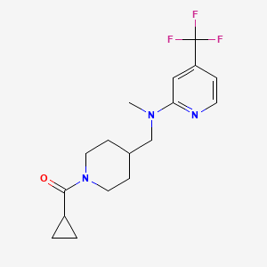 molecular formula C17H22F3N3O B2695260 N-[(1-cyclopropanecarbonylpiperidin-4-yl)methyl]-N-methyl-4-(trifluoromethyl)pyridin-2-amine CAS No. 2415570-09-9