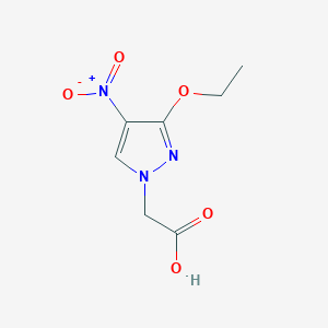 molecular formula C7H9N3O5 B2695315 2-(3-ethoxy-4-nitro-1H-pyrazol-1-yl)acetic acid CAS No. 1855889-83-6