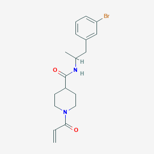 molecular formula C18H23BrN2O2 B2695359 N-[1-(3-Bromophenyl)propan-2-yl]-1-prop-2-enoylpiperidine-4-carboxamide CAS No. 2361757-57-3