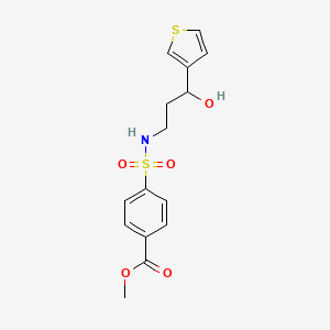 molecular formula C15H17NO5S2 B2695377 methyl 4-{[3-hydroxy-3-(thiophen-3-yl)propyl]sulfamoyl}benzoate CAS No. 2034571-27-0
