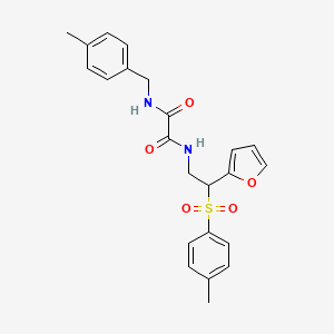 molecular formula C23H24N2O5S B2695400 N-[2-(furan-2-yl)-2-(4-methylbenzenesulfonyl)ethyl]-N'-[(4-methylphenyl)methyl]ethanediamide CAS No. 896321-03-2