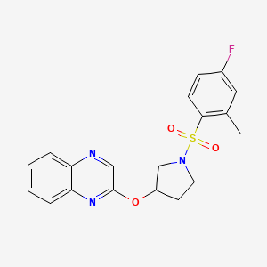 2-{[1-(4-Fluoro-2-methylbenzenesulfonyl)pyrrolidin-3-yl]oxy}quinoxaline
